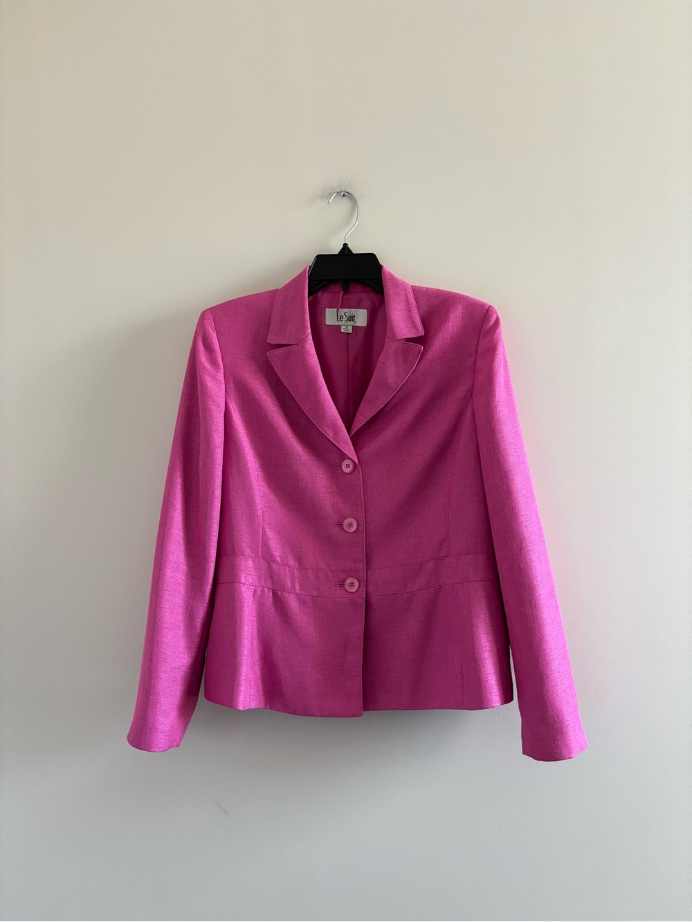 Vintage Le Suit Blazer Pink 3 Button Womens 10 Office Barbiecore Classic Retro